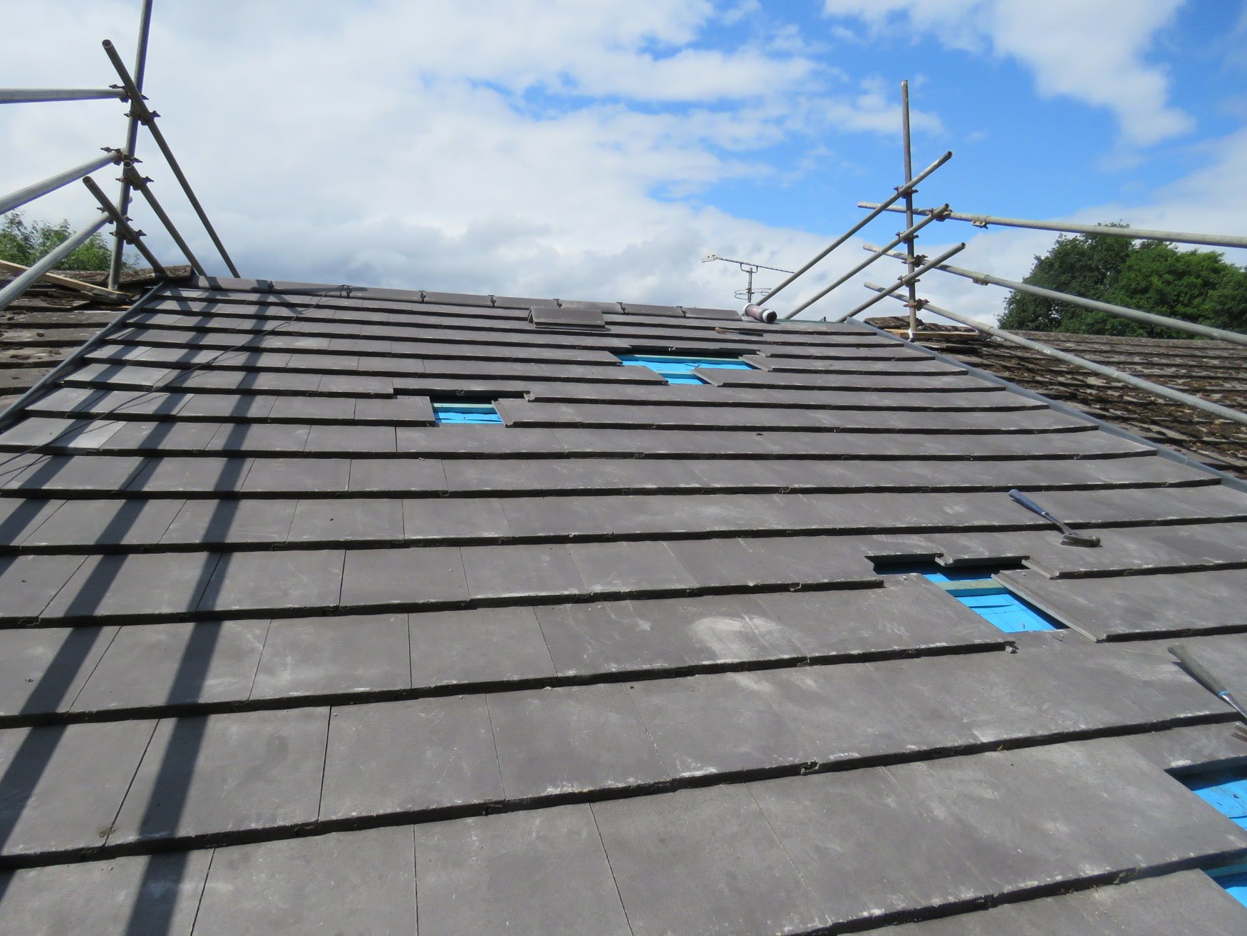 Natural slate roof repair in Mevagissey