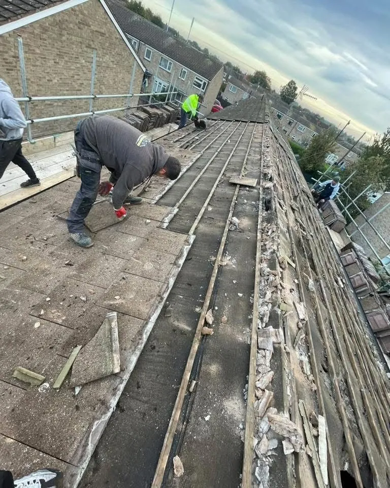 Roof strip and re-felt in progress in Mevagissey